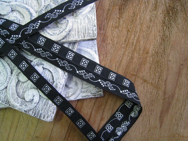 カフカリボン＊二つ折り＊ブラック