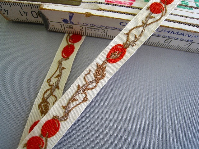 カフカリボン＊秋の実＊アイボリー