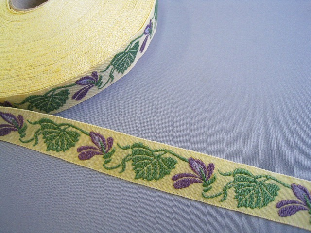 カフカリボン＊すみれ＊イエロー地