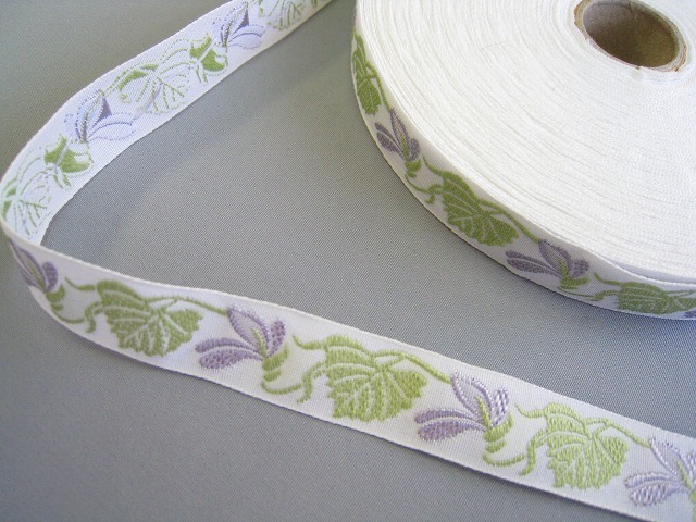 カフカリボン＊すみれ＊ホワイト地